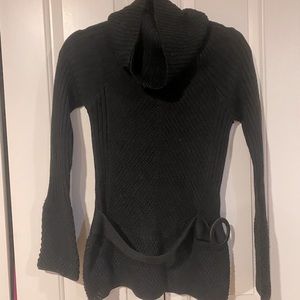 Tunic Black Sweater with Cowl Neck & Bell Sleeves size Small
